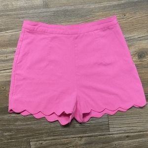 High waisted hot pink shorts